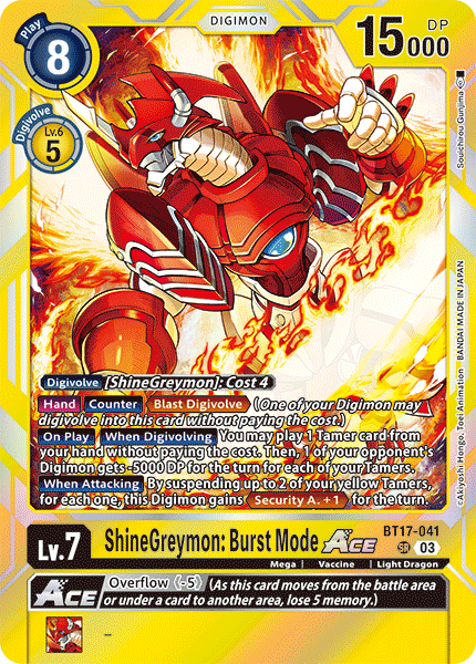 BT17-041ShineGreymon: Burst Mode ACE