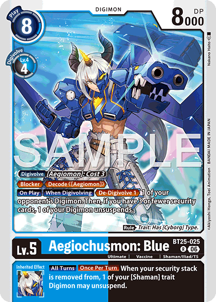BT25-025Aegiochusmon: Blue