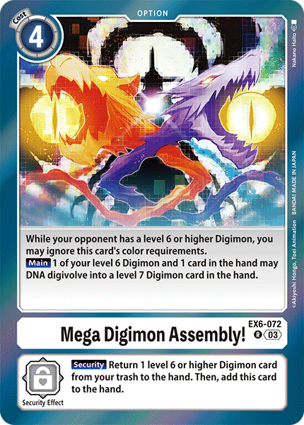 EX6-072Mega Digimon Assembly!