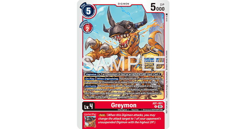 AD1-001 Greymon Alt-Art Promo Card