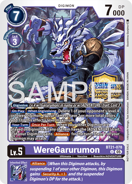 BT21-078 WereGarurumon Alt-Art Promo Card