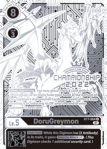 BT7-064 DoruGreymon World Championship Alt-Art Promo Card