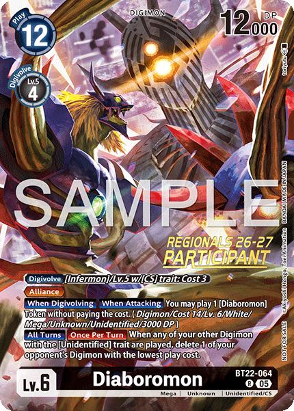 Regionals 26-27 Season 1 Participation Card Set