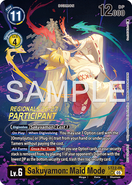 Regionals 26-27 Season 1 Participation Card Set