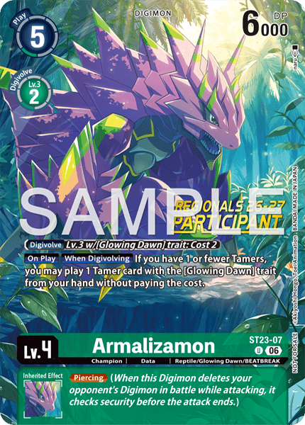 Regionals 26-27 Season 2 Participation Card Set