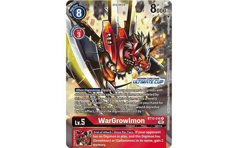 BT12-016 WarGrowlmon Alt-Art Promo Card