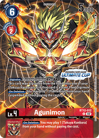BT12-012 Agunimon <br>Alt-Art Promo Card