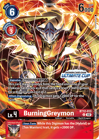 BT12-013 BurningGreymon <br>Alt-Art Promo Card