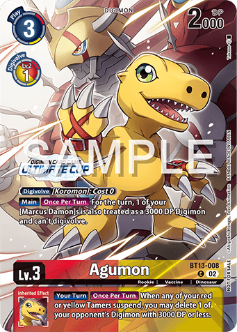 BT13-008 Agumon <br>Alt-Art Promo Card